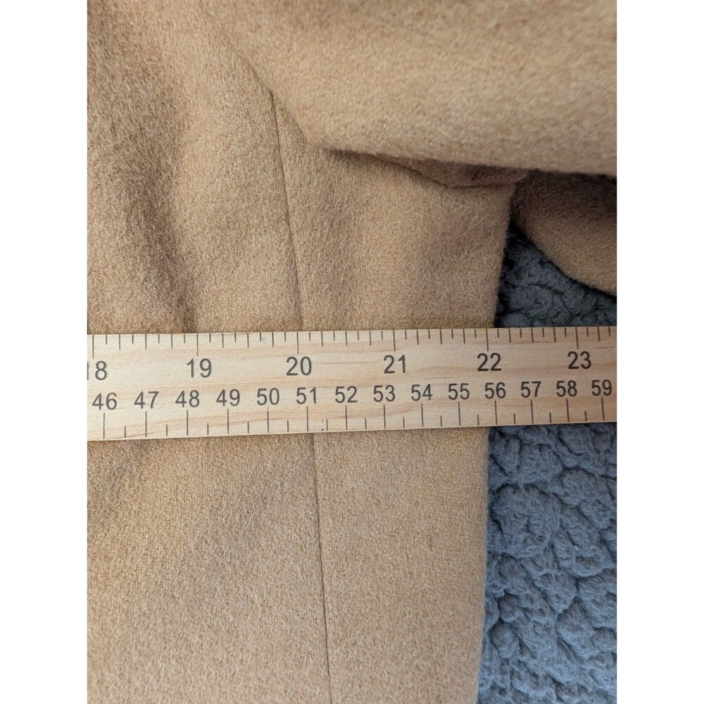 Vintage Lauren Ralph Lauren Women Blazer Leather Buttons Camel Hair 16W Preppy - Picture 9 of 14
